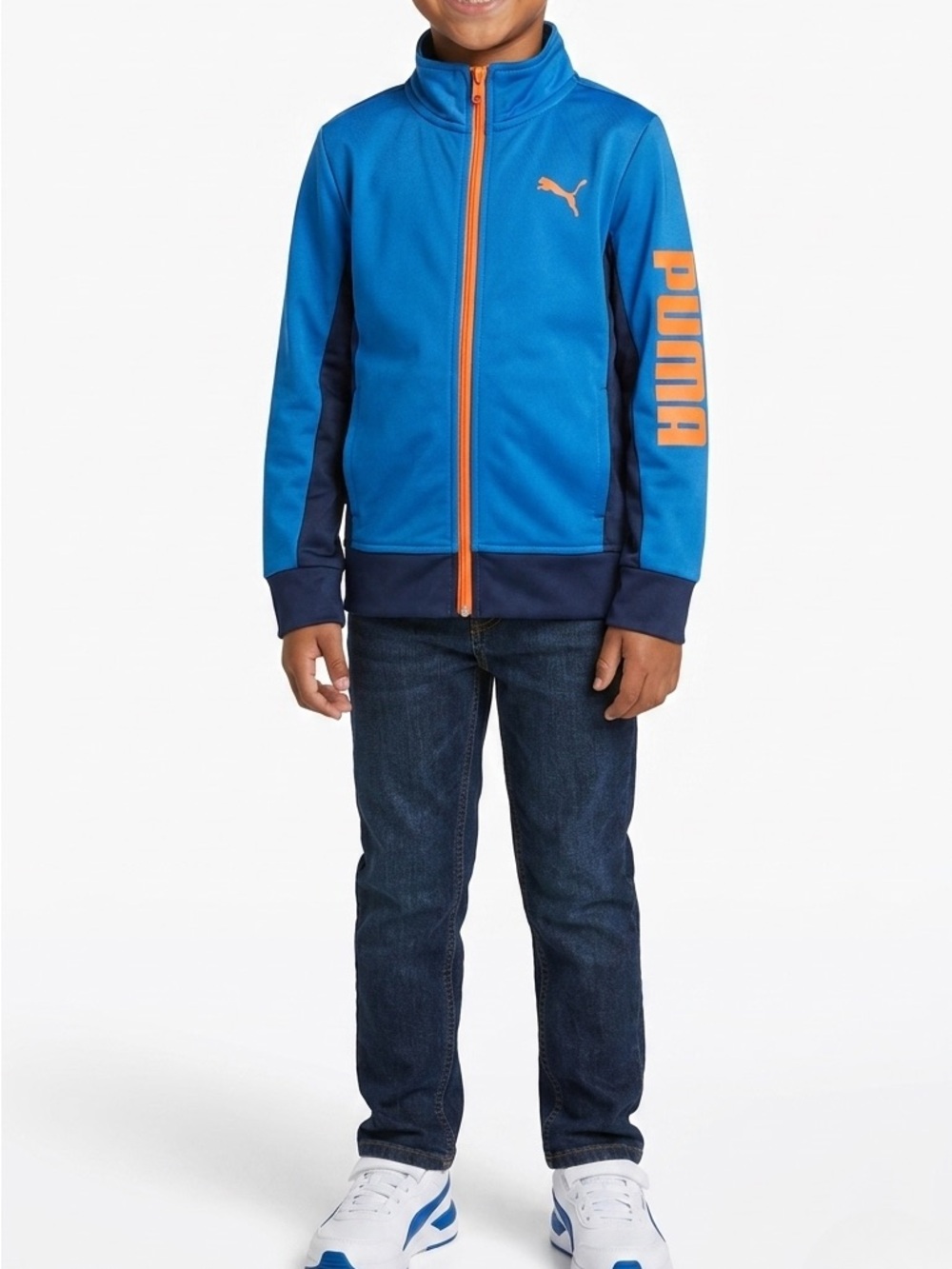 Puma Blue & Orange kids Full-Zip Track Jacket